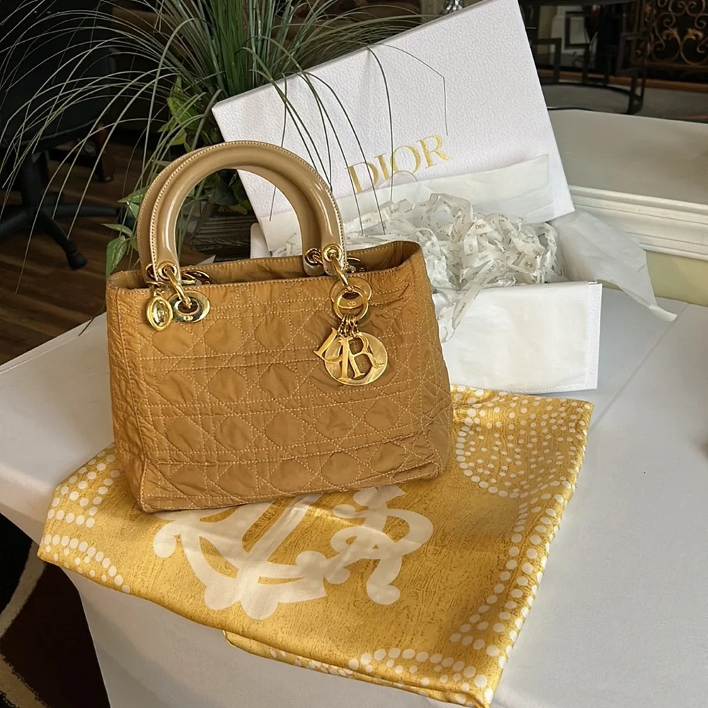 Christian Dior Lady Dior Canage Nylon Handbag - Beige - Picture 2 of 16